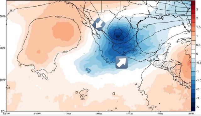 Prevén entrada de fenómeno DANA en México del 21 al 23 de noviembre