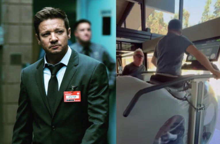 Jeremy Renner camina por primera vez tras accidente