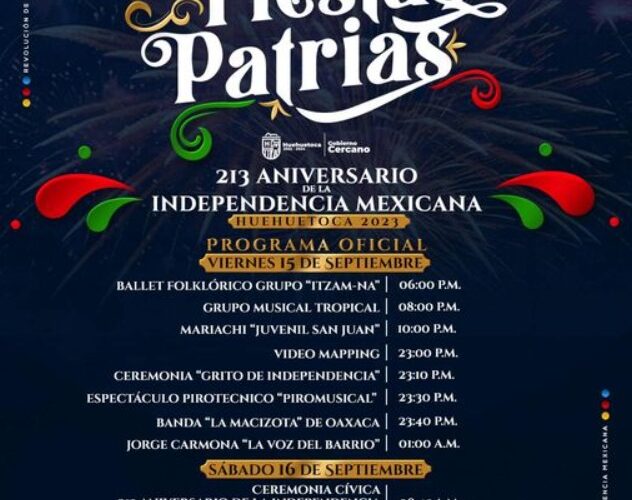 Aniversario de la Independencia de México 2023: Programación de Fiestas Patrias