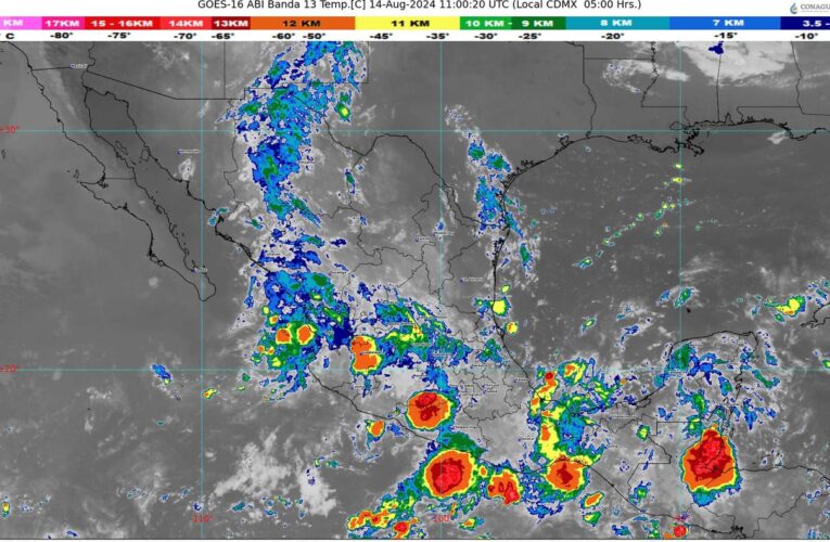 Fuertes lluvias y vientos en amplias zonas de México