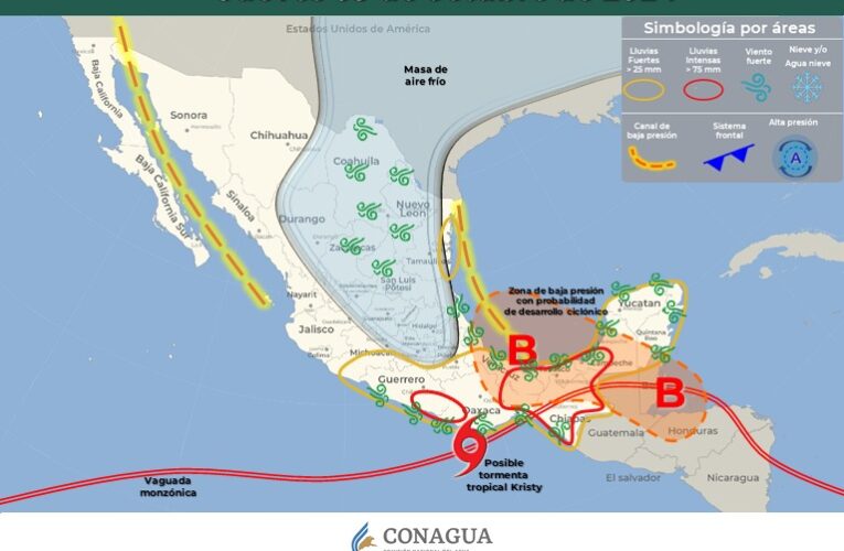 Depresión tropical 11-E podría evolucionar a tormenta tropical Kristy