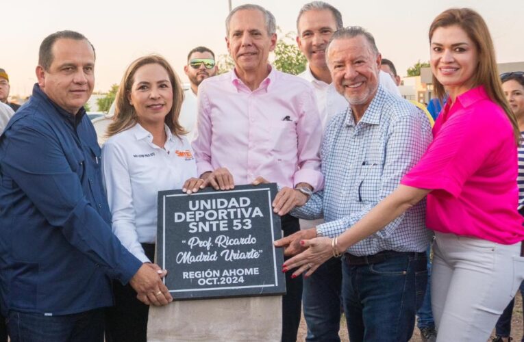 Gerardo Vargas Landeros inaugura la construcción de la Unidad Deportiva para maestros del SNTE