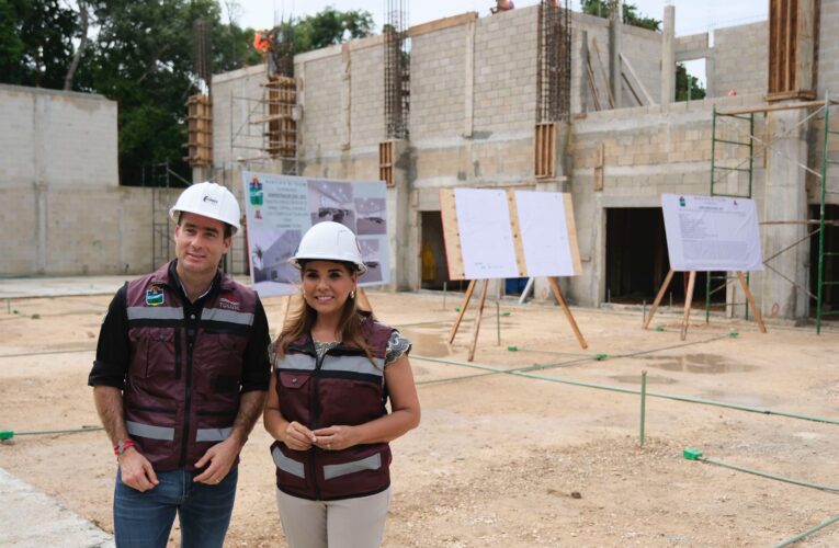 Supervisa Mara Lezama avance de lo que será el moderno edificio del C2 de Tulum para la construcción de paz, protección y seguridad de habitantes y turistas