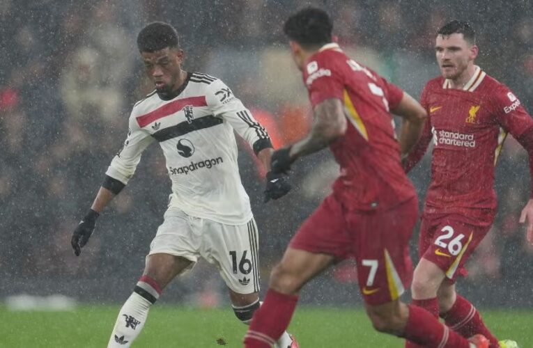 Manchester United arruina la fiesta en Anfield con empate tardío ante el Liverpool