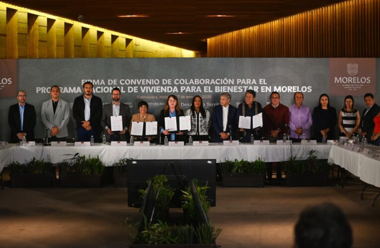 Margarita González firma convenio para impulsar el Programa Nacional de Vivienda para el Bienestar en Morelos