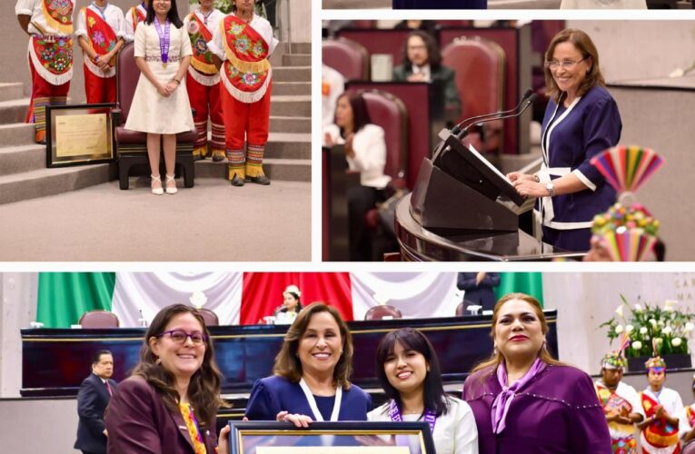 Rocío Nahle entrega el Premio Estatal Mujer Veracruzana 2025 a Ángela Elena Olazarán