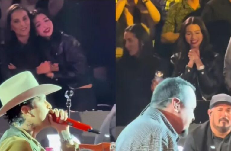 Captan a Ángela conmovida tras ver a Pepe Aguilar y Christian Nodal cantando juntos
