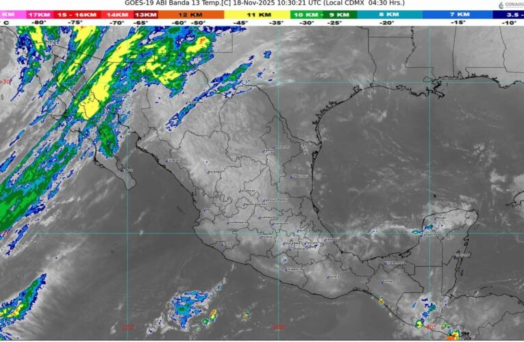 El frente frío 15 se desplazará sobre el noroeste de México