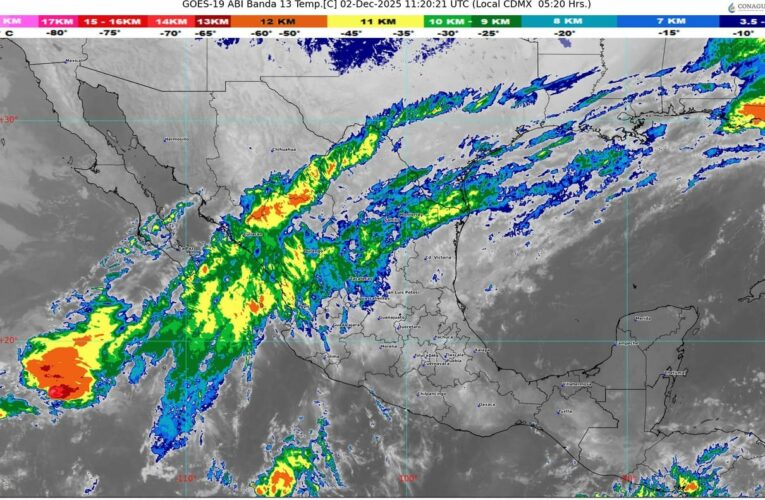 El frente número 17 se extenderá desde el noreste del golfo de México hasta el oriente del territorio nacional
