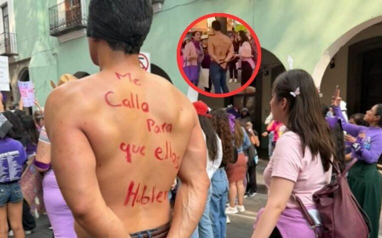 Fue como aliado a la marcha del 8M, y lo exhiben como deudor alimentario