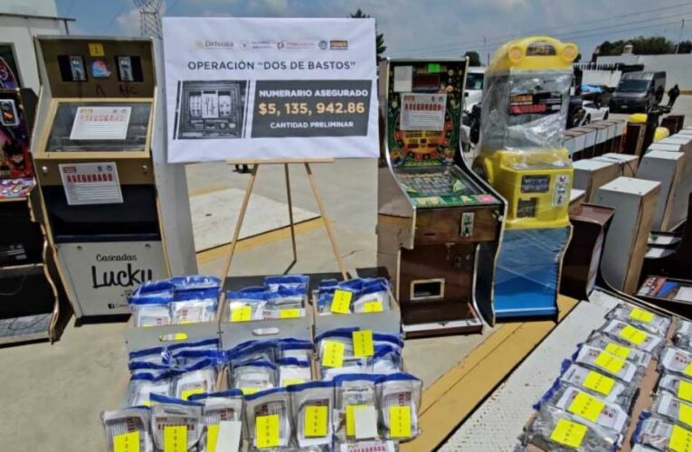 Aseguran en el Estado de México más de 5 mil máquinas tragamonedas