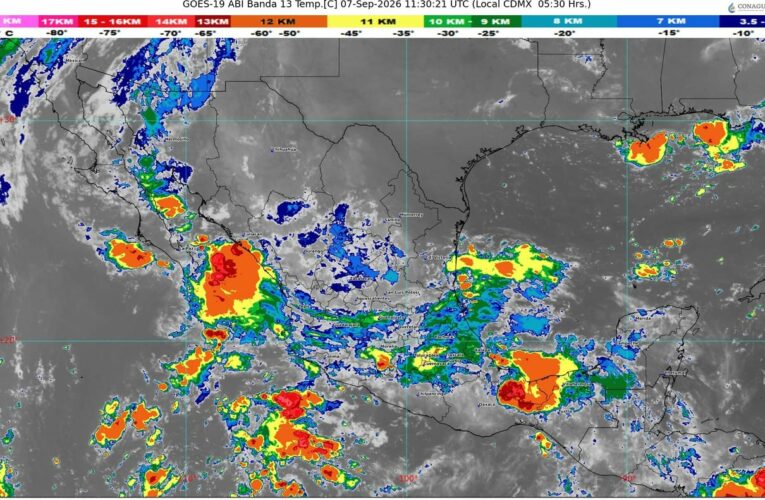 Se pronostican lluvias puntuales de muy fuertes a intensas en 21 entidades de la República Mexicana